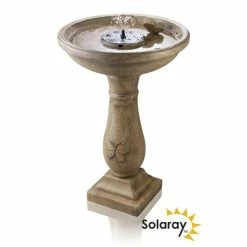 84cm Butterfly Brook Solar Bird Bath Water Feature with Lights by Solaray™