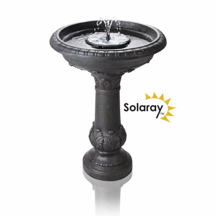 H65cm Windsor Solar Bird Bath Water Feature with Lights & Automation Function by Solaray 3 H65cm Windsor Solar Bird Bath Water Feature with Lights & Automation Function by Solaray