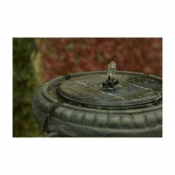 H84cm Windsor 2-Tier Solar Bird Bath Water Feature with Lights and Automatic Activation by Solaray -Water Features Store DF0701 add image 6 a16b