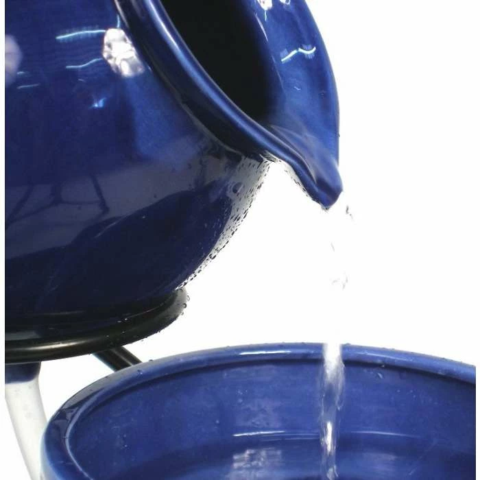 H55cm Blue Solar Ceramic Water Feature with Battery Backup and Lights by Solaray 6 H55cm Blue Solar Ceramic Water Feature with Battery Backup and Lights by Solaray - Image 4
