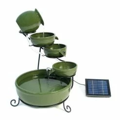 H55cm Green Solar Ceramic Water Feature with Battery Backup & LEDs by Solaray 12 H55cm Green Solar Ceramic Water Feature with Battery Backup & LEDs by Solaray -Water Features Store WF0314AWM add image 1 fe51
