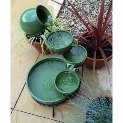 H55cm Green Solar Ceramic Water Feature with Battery Backup & LEDs by Solaray 16 H55cm Green Solar Ceramic Water Feature with Battery Backup & LEDs by Solaray -Water Features Store WF0314AWM add image 5 d751