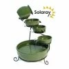 H55cm Green Solar Ceramic Water Feature with Battery Backup & LEDs by Solaray -Water Features Store WF0314AWM main image d334