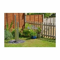 100cm 3-Tier Tube Stainless Steel Water Feature with Lights | Indoor/Outdoor Use by Ambienté -Water Features Store WF0712A add image 1 6791