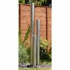 100cm 3-Tier Tube Stainless Steel Water Feature with Lights | Indoor/Outdoor Use by Ambienté -Water Features Store WF0712A main image 504a