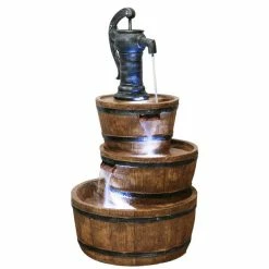 H92cm London 3-Tier Barrel & Pump Water Feature with Lights by Ambienté 14 H92cm London 3-Tier Barrel & Pump Water Feature with Lights by Ambienté -Water Features Store WF0908 add image 4 1ca5