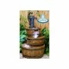 H92cm London 3-Tier Barrel & Pump Water Feature with Lights by Ambienté -Water Features Store WF0908 main image d840