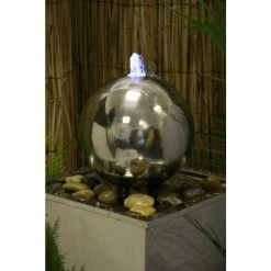 H83cm Hiro Sphere Stainless Steel Water Feature with Lights by Ambienté 17 H83cm Hiro Sphere Stainless Steel Water Feature with Lights by Ambienté -Water Features Store WF0960 add image 4 ef49