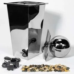 H83cm Hiro Sphere Stainless Steel Water Feature with Lights by Ambienté 20 H83cm Hiro Sphere Stainless Steel Water Feature with Lights by Ambienté -Water Features Store WF0960 add image 7 022e