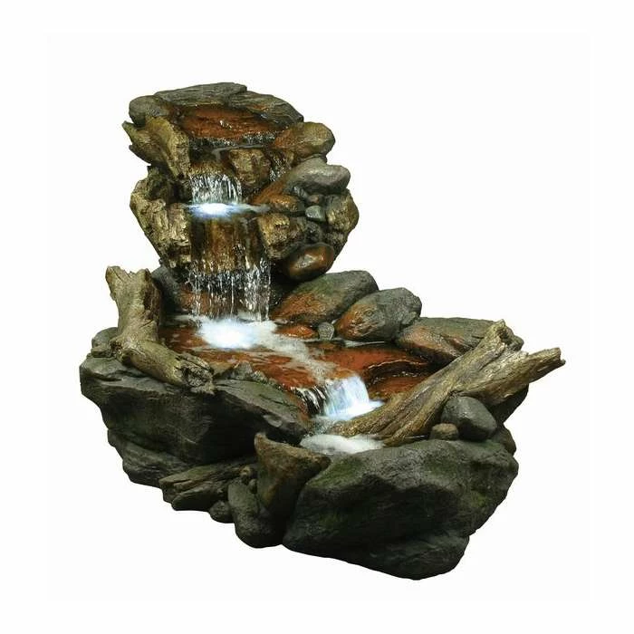 Large Boulder River Falls Water Feature with Lights W150cm x H72cm 3 Large Boulder River Falls Water Feature with Lights W150cm x H72cm