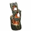 H39cm 5 Fall Open Tree Trunk Cascading Fountain with Lights -Water Features Store WF10230 main image bf37