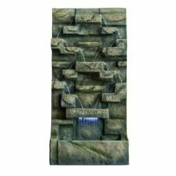 H91cm Grey Water Wall Water Feature with Lights