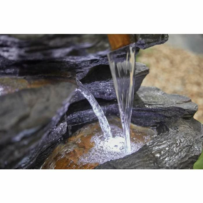 H100cm Hinoki Springs Cascading Water Feature with Lights 5 H100cm Hinoki Springs Cascading Water Feature with Lights - Image 3