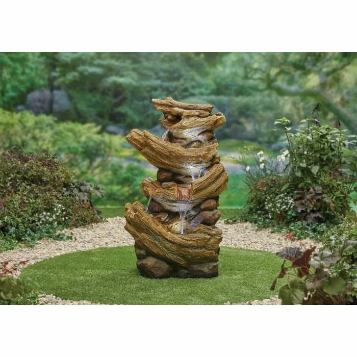 H100cm Nootka Springs Cascading Log Water Feature with Lights 3 H100cm Nootka Springs Cascading Log Water Feature with Lights