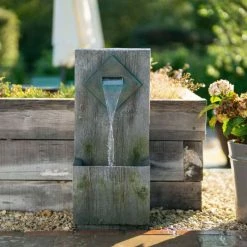 82cm Rustic Wooden Wall Cascading Water Feature By Ambienté -Water Features Store WF10436 4 2409