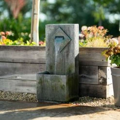 82cm Rustic Wooden Wall Cascading Water Feature By Ambienté -Water Features Store WF10436 7 896e