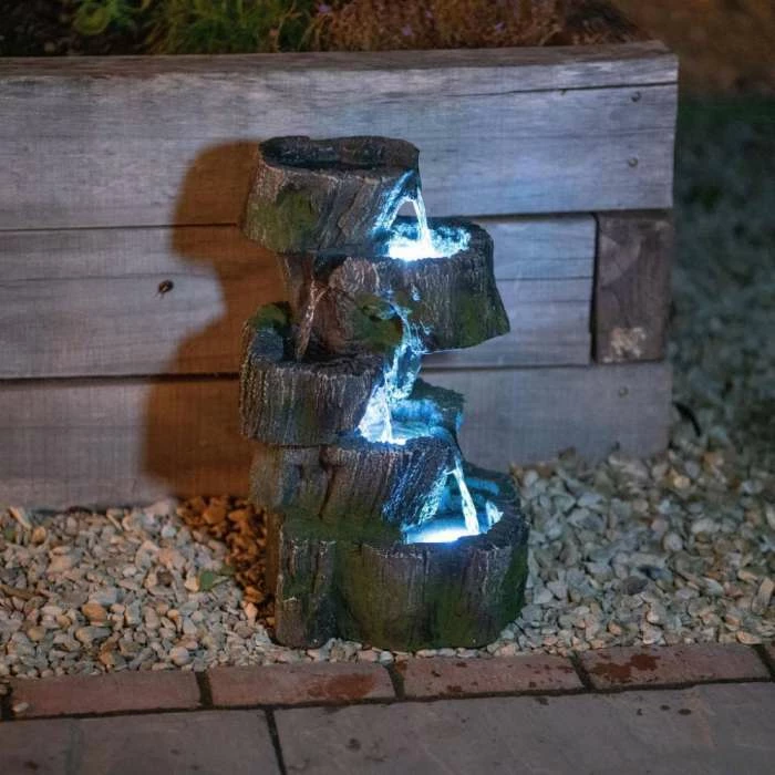 56cm 5 Tier Tree Trunk Falls Cascading Water Feature By Ambienté 5 56cm 5 Tier Tree Trunk Falls Cascading Water Feature By Ambienté - Image 3