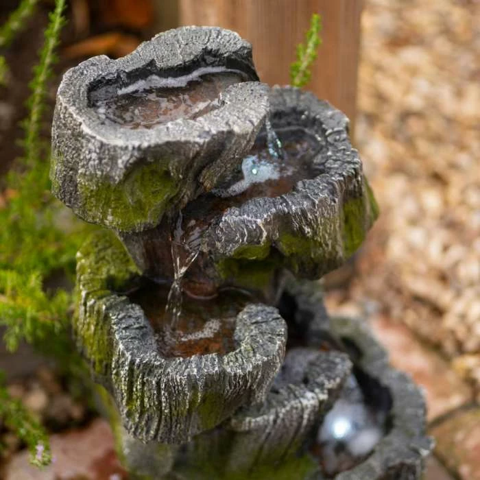 56cm 5 Tier Tree Trunk Falls Cascading Water Feature By Ambienté 7 56cm 5 Tier Tree Trunk Falls Cascading Water Feature By Ambienté - Image 5