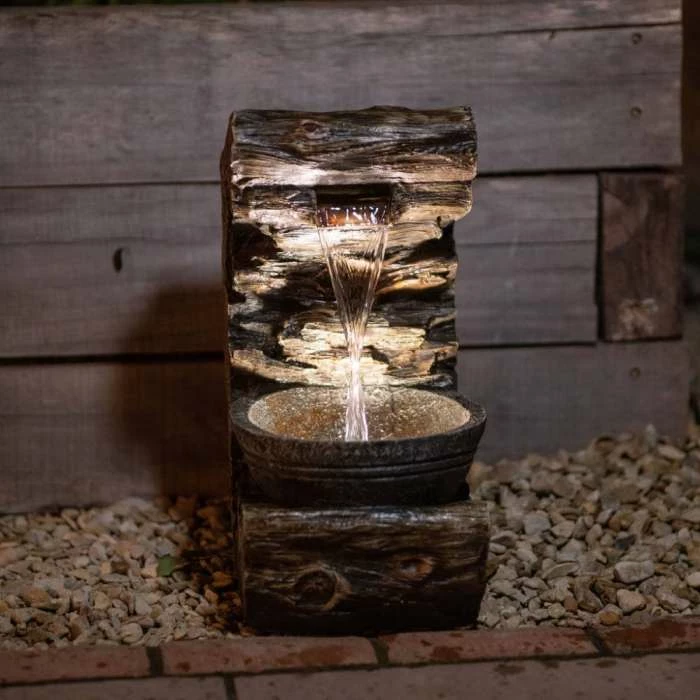 53cm Wooden Wall Pouring Bowl Cascading Water Feature By Ambienté 4 53cm Wooden Wall Pouring Bowl Cascading Water Feature By Ambienté - Image 2