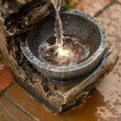 53cm Wooden Wall Pouring Bowl Cascading Water Feature By Ambienté 12 53cm Wooden Wall Pouring Bowl Cascading Water Feature By Ambienté -Water Features Store WF10439 4 5a46