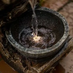 53cm Wooden Wall Pouring Bowl Cascading Water Feature By Ambienté 13 53cm Wooden Wall Pouring Bowl Cascading Water Feature By Ambienté -Water Features Store WF10439 5 cc40