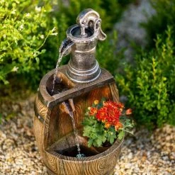 61cm Water Pump Tap And Open Barrel Cascading Planter Water Feature With Lights By Ambienté 11 61cm Water Pump Tap And Open Barrel Cascading Planter Water Feature With Lights By Ambienté -Water Features Store WF10455 4 0e56