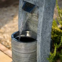 91cm Stone Effect Ripple Wall and Bowl Cascading Planter Water Feature With Lights By Ambienté 15 91cm Stone Effect Ripple Wall and Bowl Cascading Planter Water Feature With Lights By Ambienté -Water Features Store WF10457 6 1034