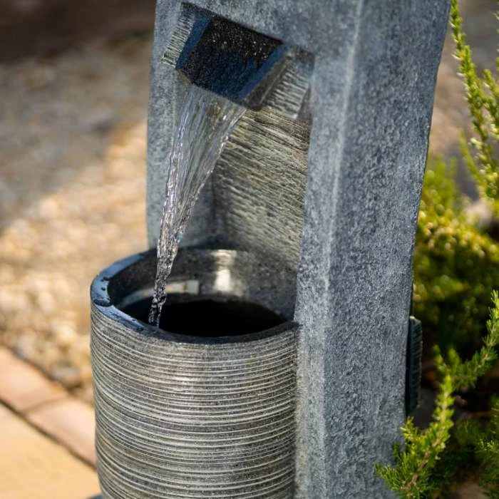 91cm Stone Effect Ripple Wall and Bowl Cascading Planter Water Feature With Lights By Ambienté 8 91cm Stone Effect Ripple Wall and Bowl Cascading Planter Water Feature With Lights By Ambienté - Image 6