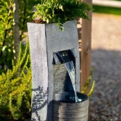 91cm Stone Effect Ripple Wall and Bowl Cascading Planter Water Feature With Lights By Ambienté 16 91cm Stone Effect Ripple Wall and Bowl Cascading Planter Water Feature With Lights By Ambienté -Water Features Store WF10457 7 6e47