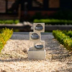 53cm Solar Grey Column Pouring Bowls Tiered Cascading Water Feature With Battery Backup and Lights By Solaray 17 53cm Solar Grey Column Pouring Bowls Tiered Cascading Water Feature With Battery Backup and Lights By Solaray -Water Features Store WF10469 8 ad60