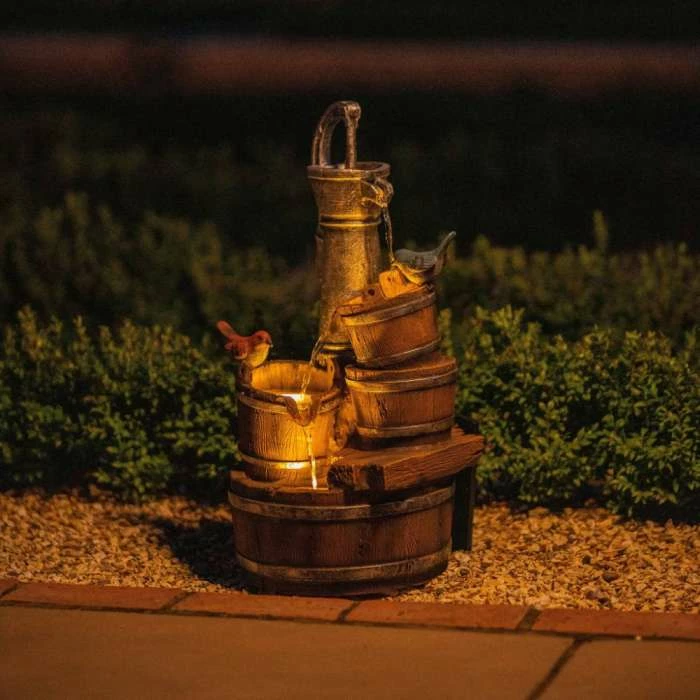 62cm Solar Birds At The Well Tiered Cascading Water Feature With Battery Backup and Lights By Solaray 5 62cm Solar Birds At The Well Tiered Cascading Water Feature With Battery Backup and Lights By Solaray - Image 3