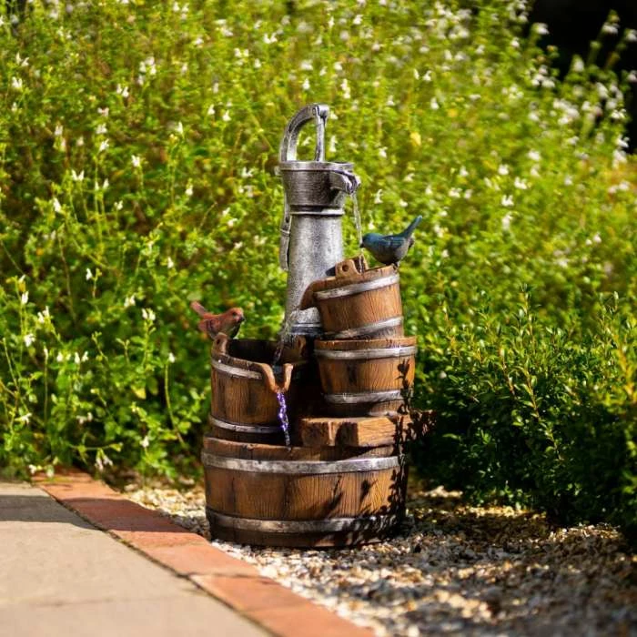 62cm Solar Birds At The Well Tiered Cascading Water Feature With Battery Backup and Lights By Solaray 6 62cm Solar Birds At The Well Tiered Cascading Water Feature With Battery Backup and Lights By Solaray - Image 4