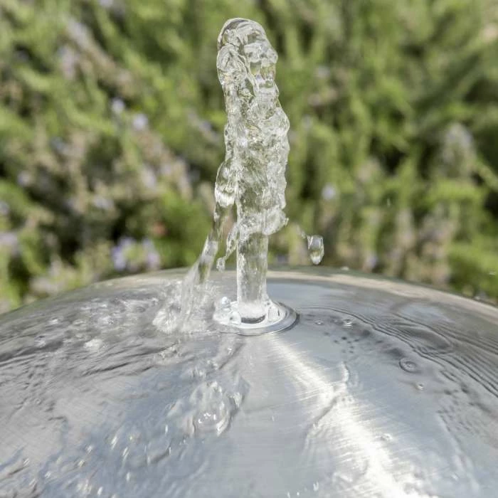 H75cm Brushed Sphere Stainless Steel Water Feature with Lights by Ambienté 8 H75cm Brushed Sphere Stainless Steel Water Feature with Lights by Ambienté - Image 6