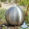 H75cm Brushed Sphere Stainless Steel Water Feature with Lights by Ambienté -Water Features Store WF1254B main image 40ff