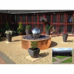 H75cm Polished Sphere Stainless Steel Water Feature with Lights by Ambienté 14 H75cm Polished Sphere Stainless Steel Water Feature with Lights by Ambienté -Water Features Store WF1254 add image 4 ec16