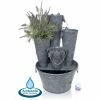 H70cm Borelli 3-Tier Bucket Cascading Zinc Water Feature Planter with Lights - Ambienté -Water Features Store WF20015 main image 6cb4