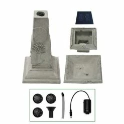 H79cm Spring Lilly Solar Bird Bath Water Feature with Lights by Solaray 13 H79cm Spring Lilly Solar Bird Bath Water Feature with Lights by Solaray -Water Features Store WF3210A add image 3 5ff6