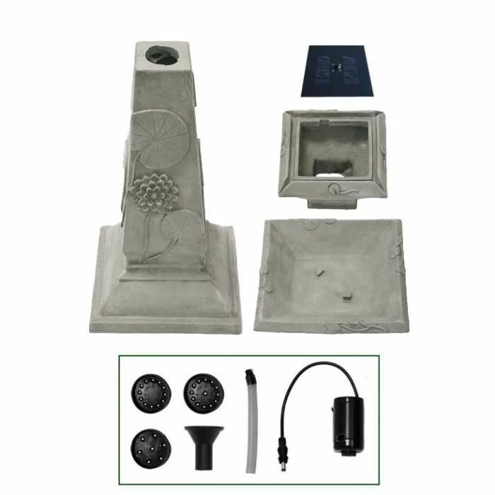 H79cm Spring Lilly Solar Bird Bath Water Feature with Lights by Solaray 7 H79cm Spring Lilly Solar Bird Bath Water Feature with Lights by Solaray - Image 5