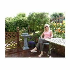 H79cm Spring Lilly Solar Bird Bath Water Feature with Lights by Solaray 14 H79cm Spring Lilly Solar Bird Bath Water Feature with Lights by Solaray -Water Features Store WF3210A add image 4 c3b1