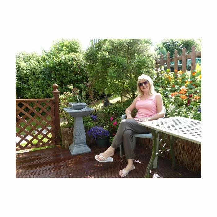 H79cm Spring Lilly Solar Bird Bath Water Feature with Lights by Solaray 8 H79cm Spring Lilly Solar Bird Bath Water Feature with Lights by Solaray - Image 6