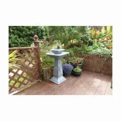 H79cm Spring Lilly Solar Bird Bath Water Feature with Lights by Solaray 15 H79cm Spring Lilly Solar Bird Bath Water Feature with Lights by Solaray -Water Features Store WF3210A add image 5 b907