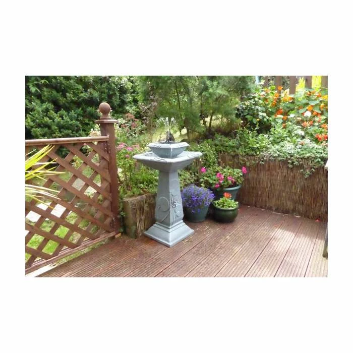 H79cm Spring Lilly Solar Bird Bath Water Feature with Lights by Solaray 9 H79cm Spring Lilly Solar Bird Bath Water Feature with Lights by Solaray - Image 7
