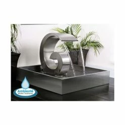 H66cm Ammonite Cascading Stainless Steel Water Feature | Indoor/Outdoor Use by Ambienté
