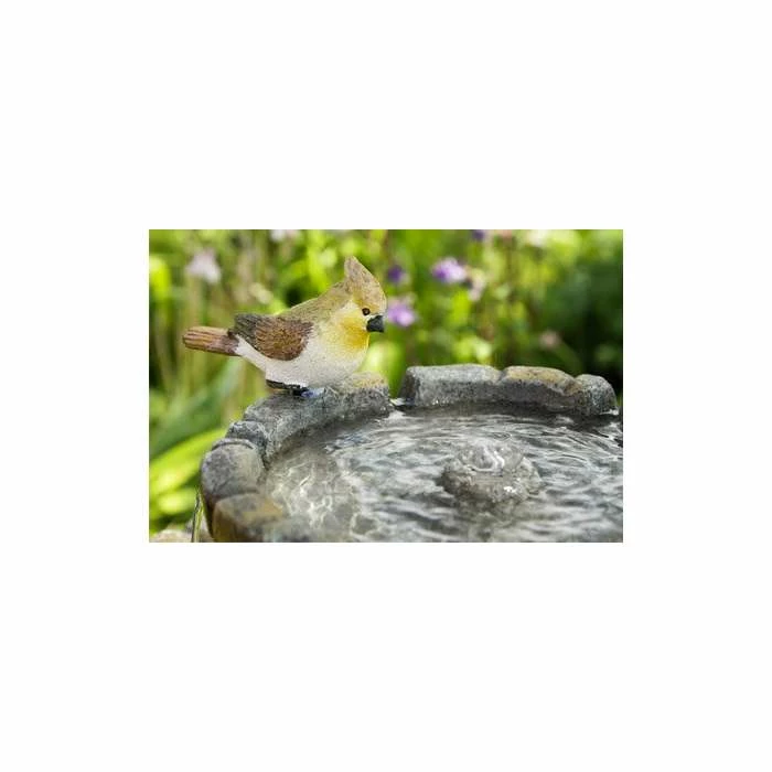 H68cm Cobbled Solar Bird Bath & Water Fountain by Solaray 5 H68cm Cobbled Solar Bird Bath & Water Fountain by Solaray - Image 3