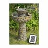 H68cm Cobbled Solar Bird Bath & Water Fountain by Solaray 1 H68cm Cobbled Solar Bird Bath & Water Fountain by Solaray -Water Features Store WF3657 main image c554