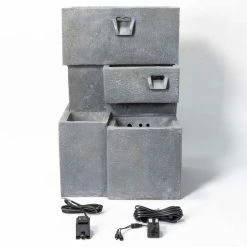 H78cm Higgledy Troughs Water Feature & Planter with Lights | Indoor/Outdoor Use by Ambienté 15 H78cm Higgledy Troughs Water Feature & Planter with Lights | Indoor/Outdoor Use by Ambienté -Water Features Store WF3687 add image 6 a7fb