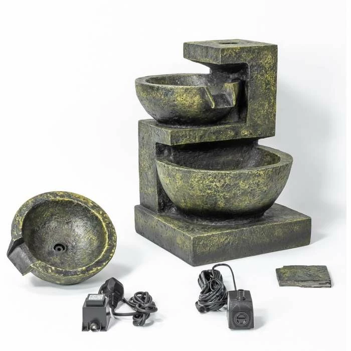 H62cm Kendal 3-Tier Cascading Water Feature with Lights | Indoor/Outdoor Use by Ambienté 9 H62cm Kendal 3-Tier Cascading Water Feature with Lights | Indoor/Outdoor Use by Ambienté - Image 7