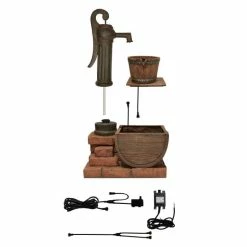 H82cm Pump and Barrel Water Feature with Lights by Ambienté 15 H82cm Pump and Barrel Water Feature with Lights by Ambienté -Water Features Store WF3810 add image 5 8bdd