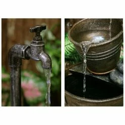 H76cm Tap and Bucket Water Feature with Lights | Indoor/Outdoor Use by Ambienté 10 H76cm Tap and Bucket Water Feature with Lights | Indoor/Outdoor Use by Ambienté -Water Features Store WF3811 add image 1 1058