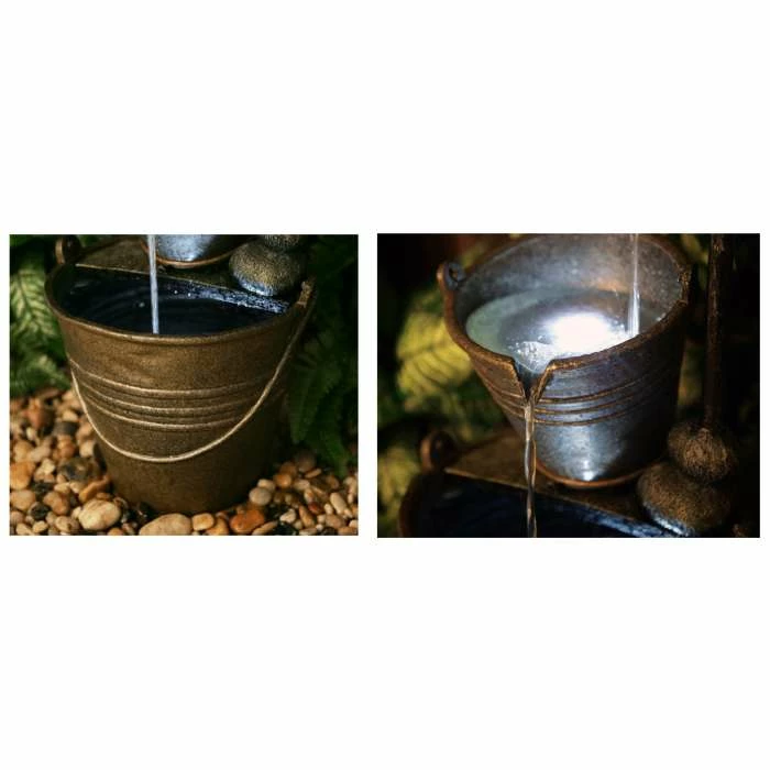 H76cm Tap and Bucket Water Feature with Lights | Indoor/Outdoor Use by Ambienté 6 H76cm Tap and Bucket Water Feature with Lights | Indoor/Outdoor Use by Ambienté - Image 4